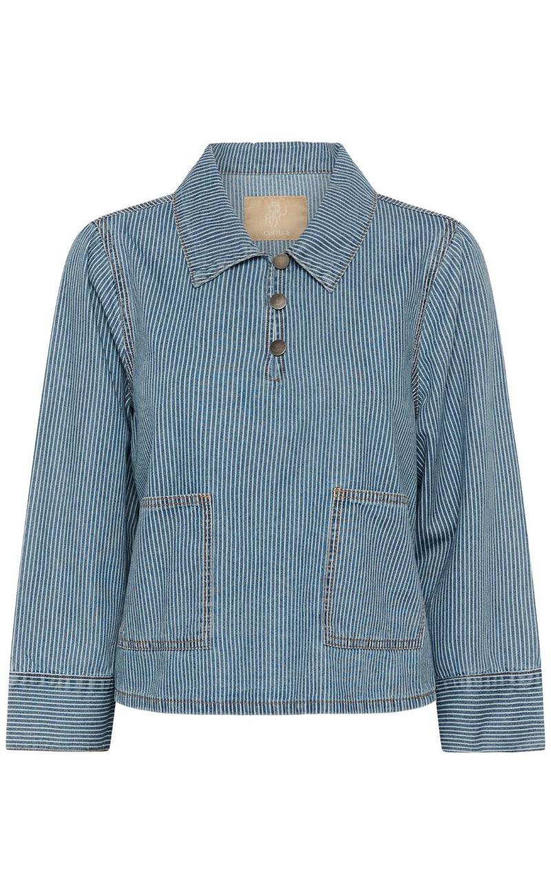 Culture Skjorte - Ayna - Blue/White Stripe