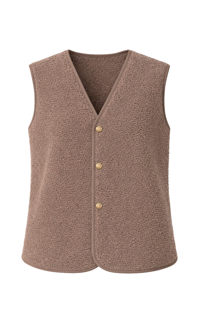 Say INA Copenhagen Fleece Vest - Gloria - Taupe