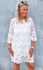 Tim og Simonsen Kjole - Peach Lace - White