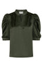 Neo Noir Bluse - Roella Heavy Sateen - Deep Green