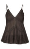 Neo Noir Top - Elvena S Voile - Dark brown