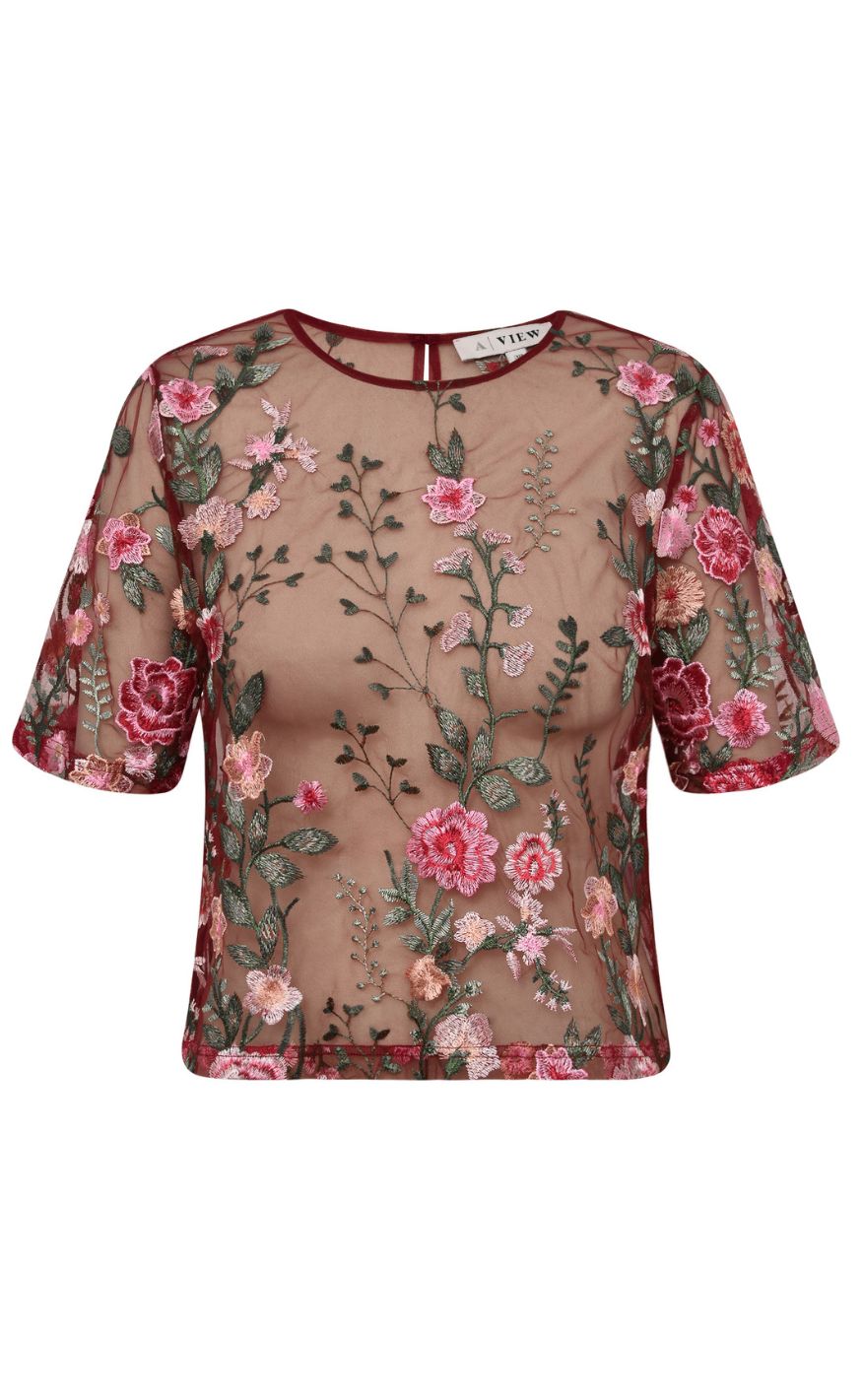 A-View Bluse - Fuschia - Bordeaux/Rose