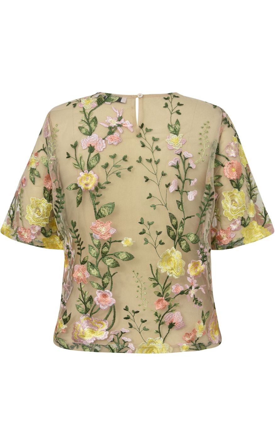 A-View Bluse - Fuschia - Sand/Yellow