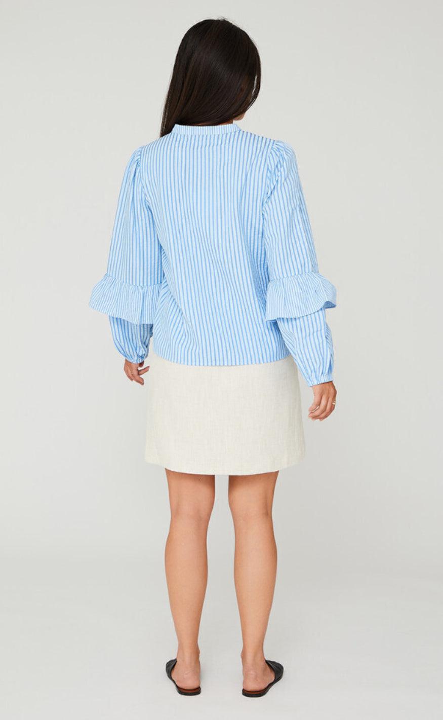 A-View Bluse - Karin - Blue/White Stripe