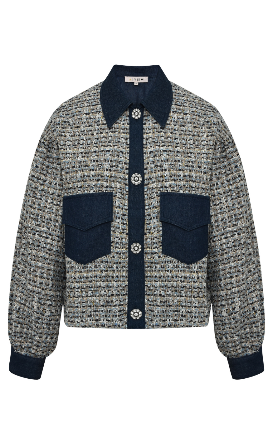 A-View Jakke - Coco - White/Blue