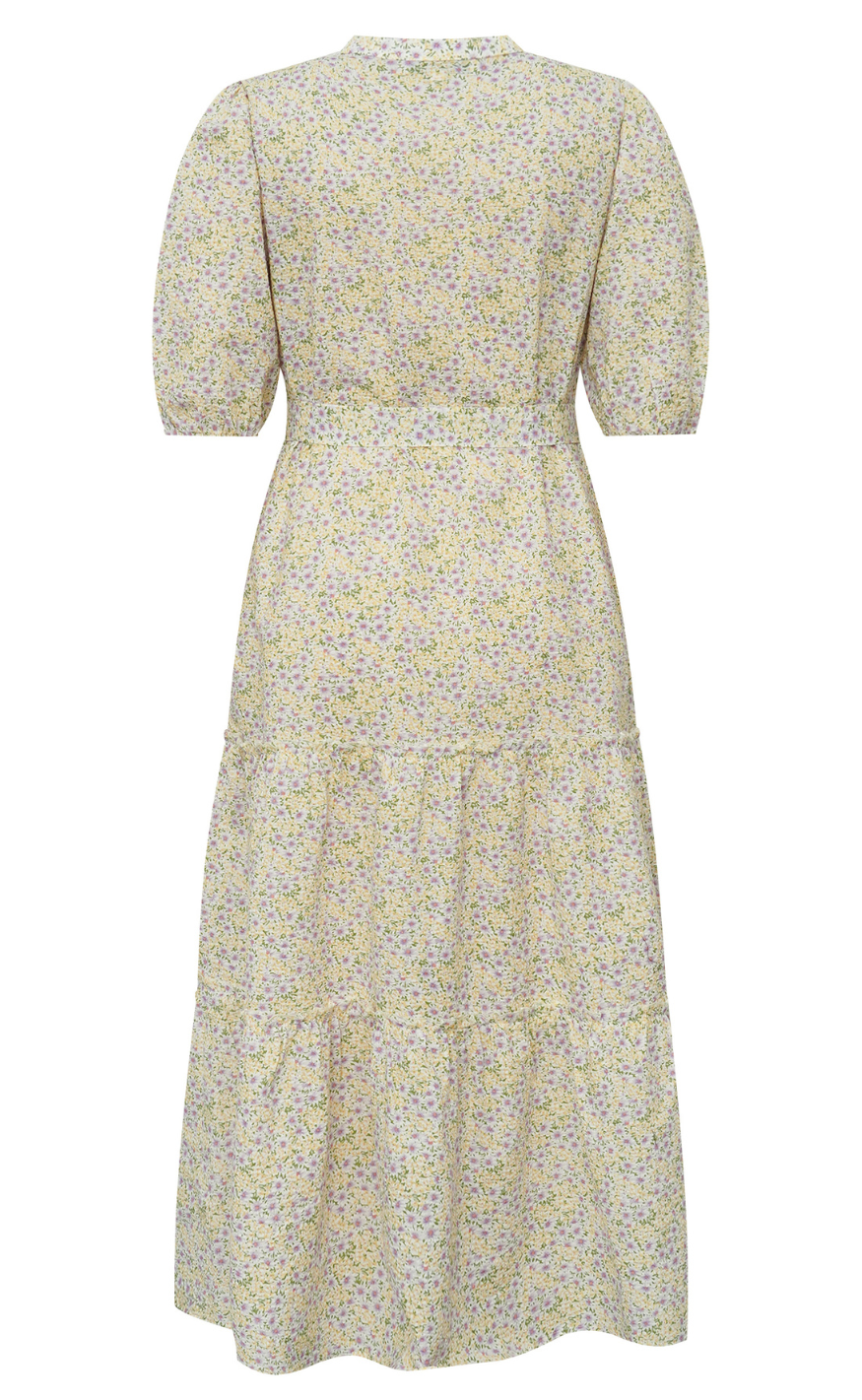 A-View Kjole - Kate V-neck - Lilac/Yellow