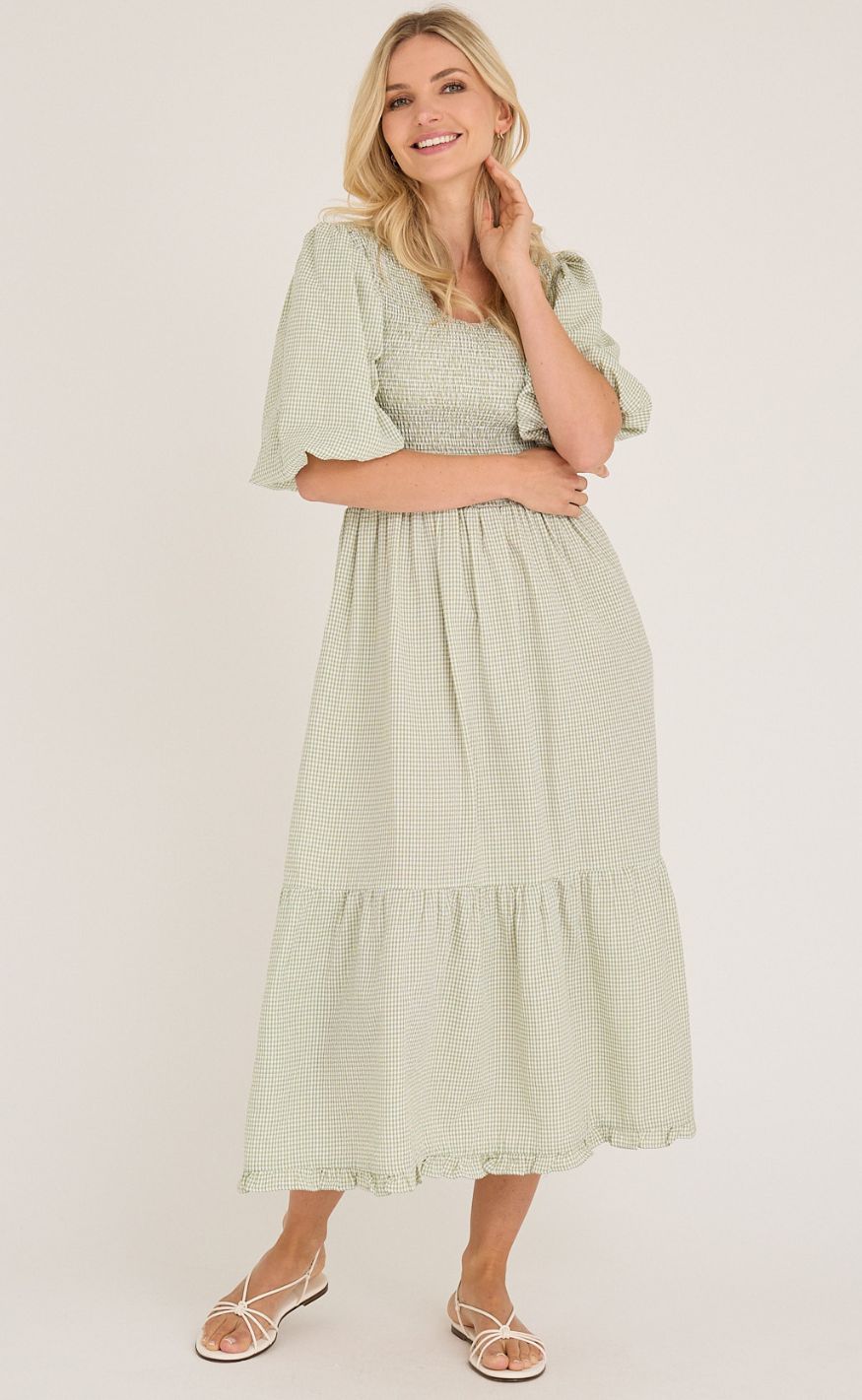 A-View Kjole - Signa - Dusty Green
