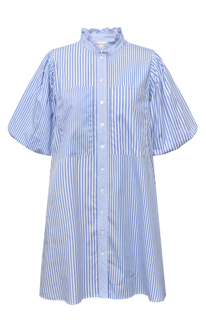 A-View Kjole - Tiffany Stripe - Light Blue
