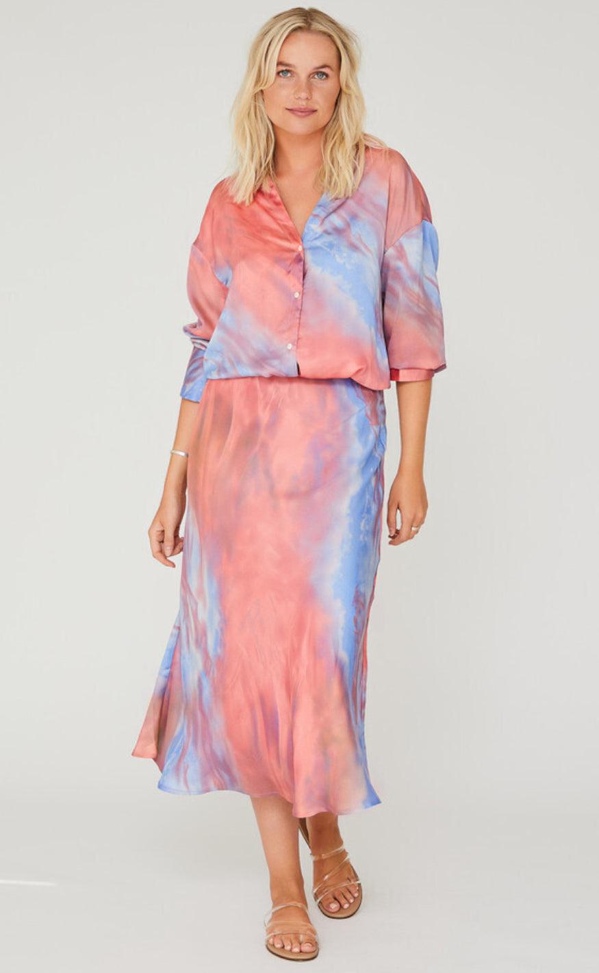 A-View Nederdel - Carry - Coral/Blue