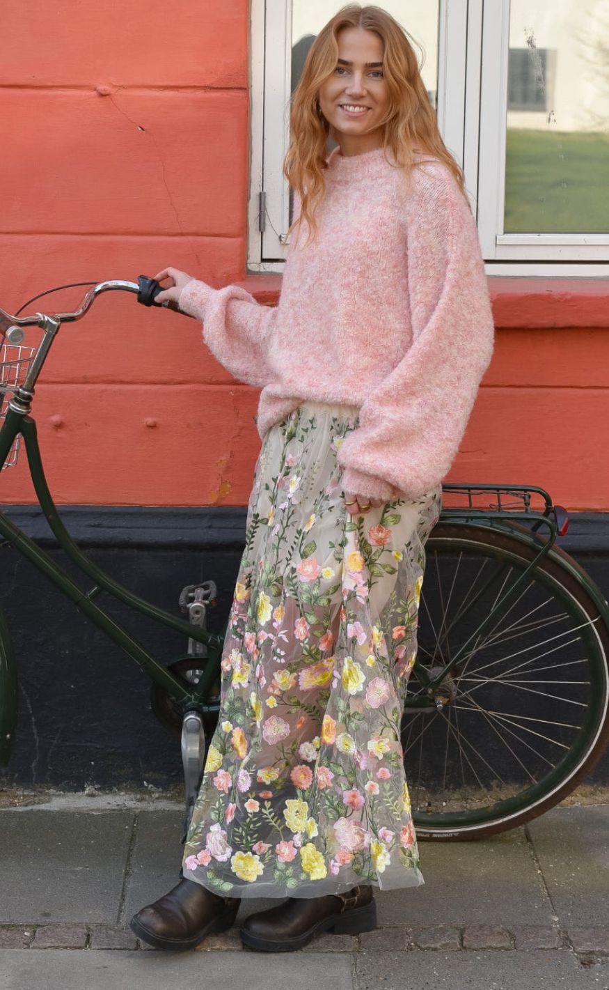 A-View Nederdel - Fuschia - Sand/Yellow