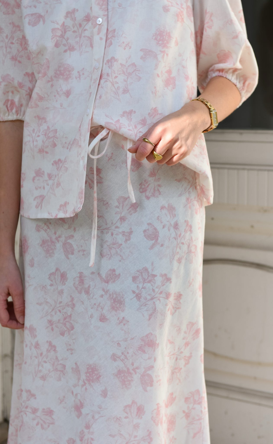 A-View Nederdel - Lin Maxi - Sand/Pale Pink