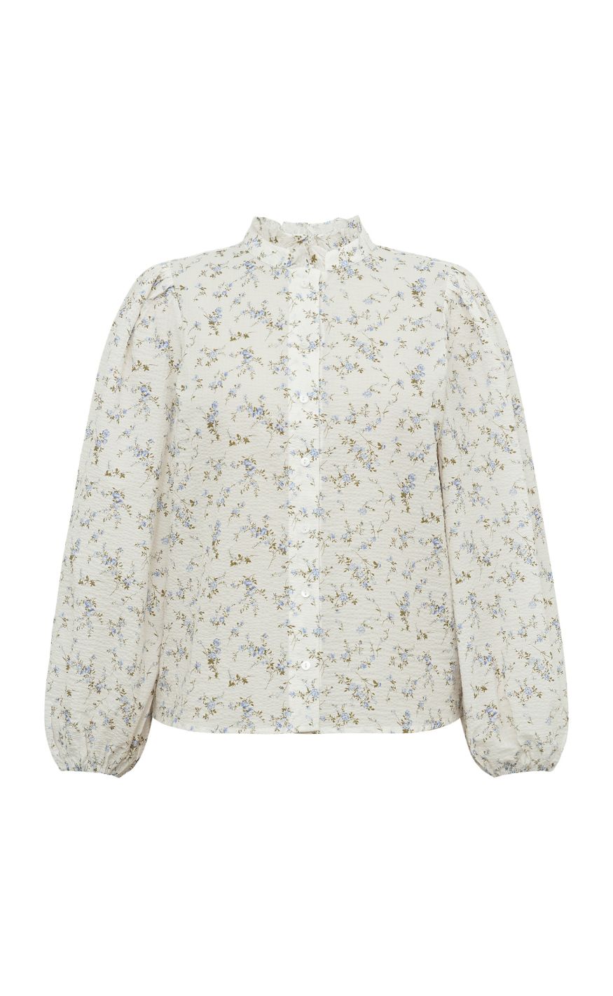 A-View Skjorte - Tiffany - Off White/Blue