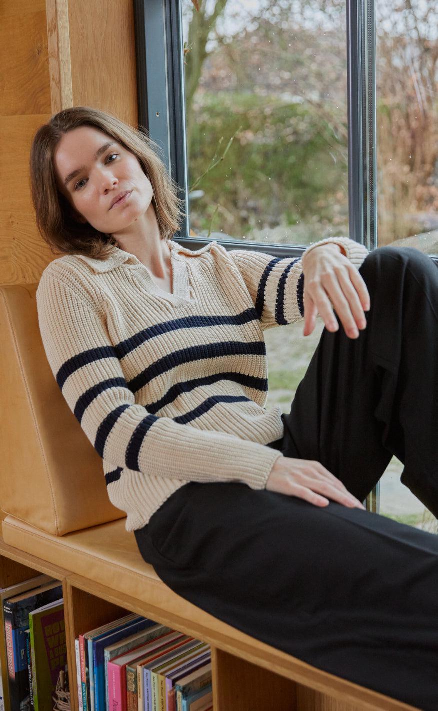Basic Apparel Sweater - Sweety Polo - Birch/Black