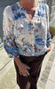 Say INA Copenhagen Skjorte - Carly - New Off White W. Blue / Brown Flowers