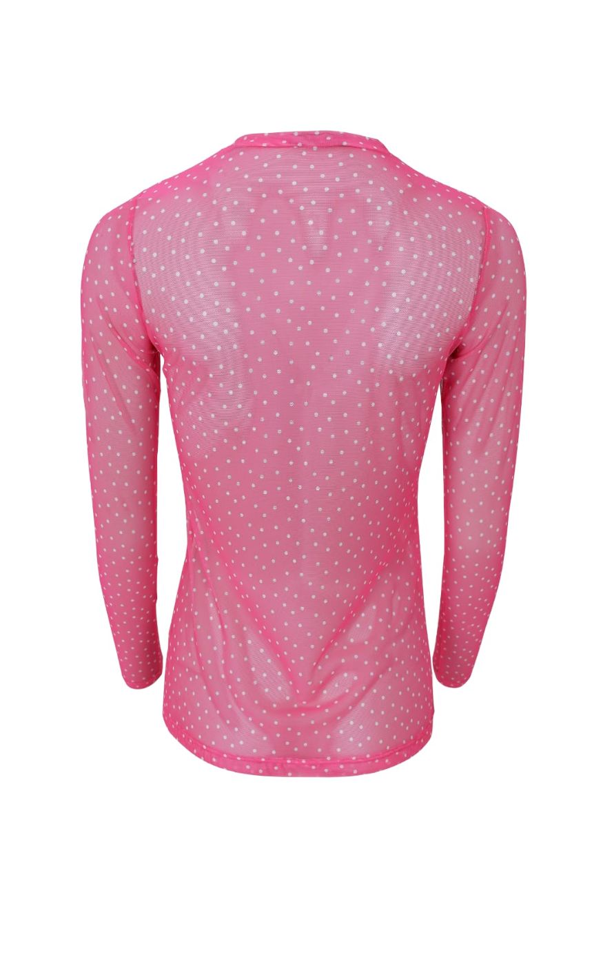 Black Colour Bluse - Anne Mesh - Pink Dot