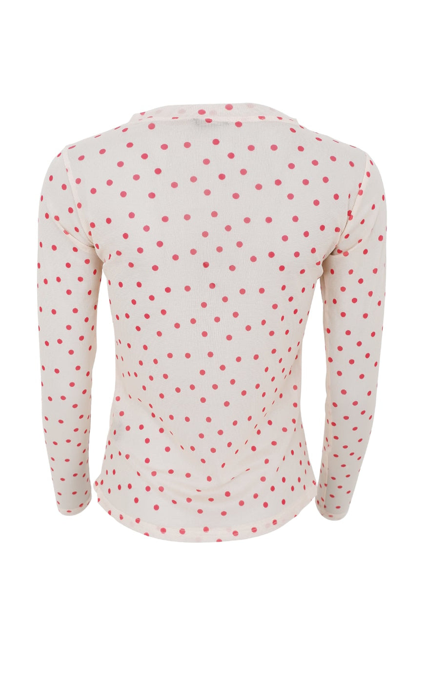 Black Colour Bluse - Annie Mesh - Red Dot
