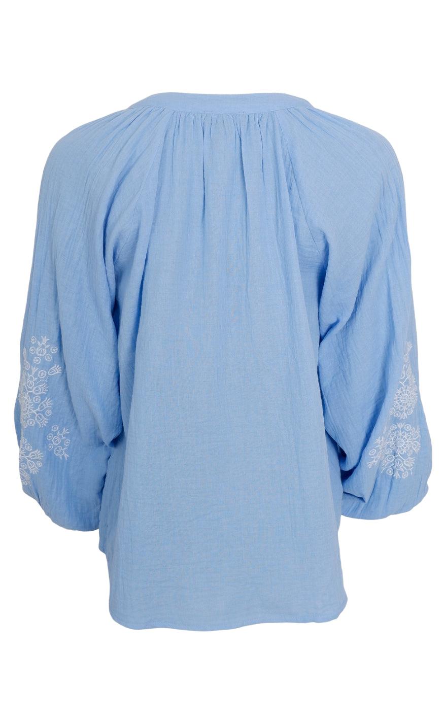 Black Colour Bluse - Bali - Sky Blue