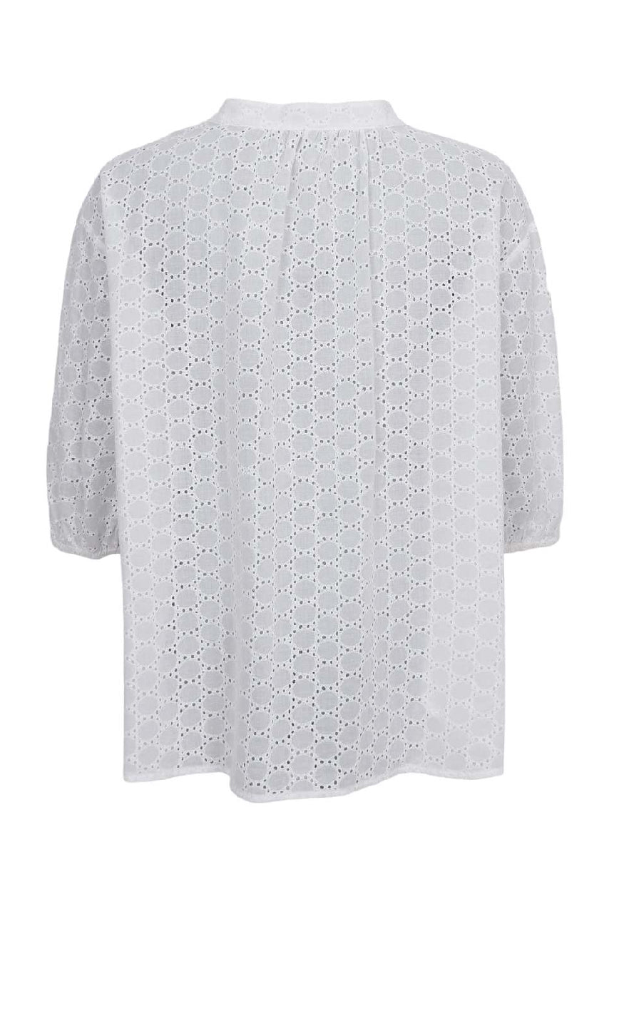 Black Colour Bluse - Frida - White