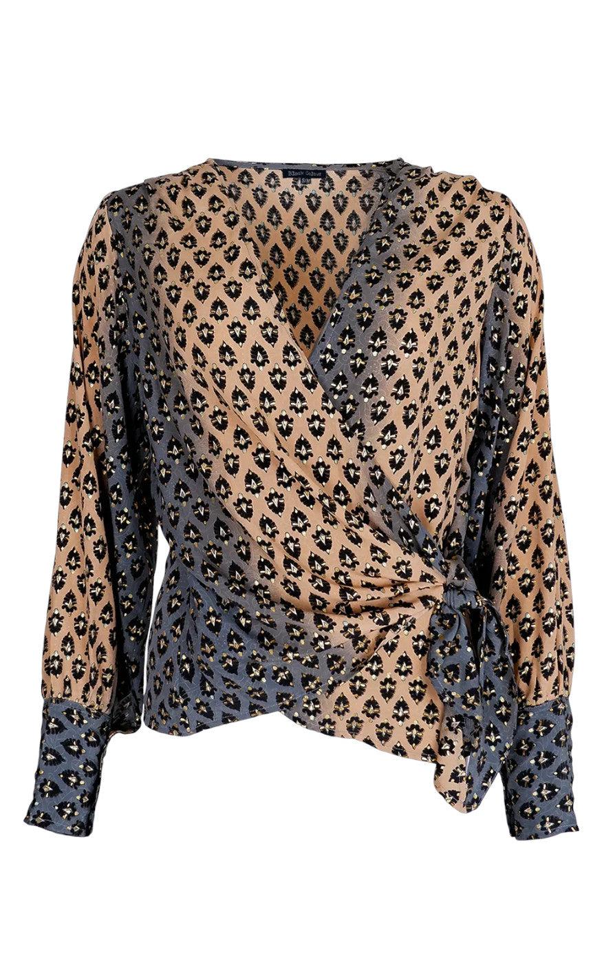 Black Colour Bluse - Luna - Semistone Grey