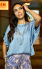 Black Colour Bluse - Mabel - Dust Blue