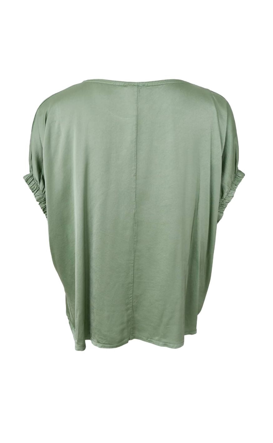 Black Colour Bluse - Mabel - Sage Green