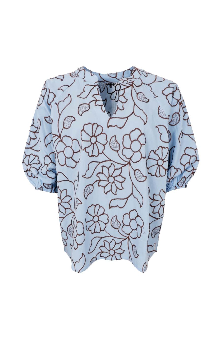 Black Colour Bluse - Marriot - Lt. Blue