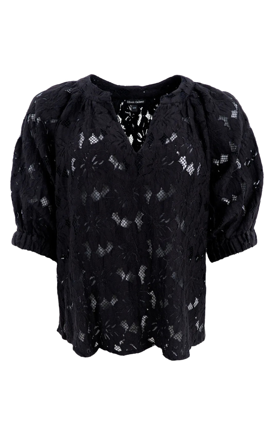 Black Colour Bluse - Nelly Flower - Black