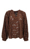 Black Colour Bluse - Nelly Flower - Coffee