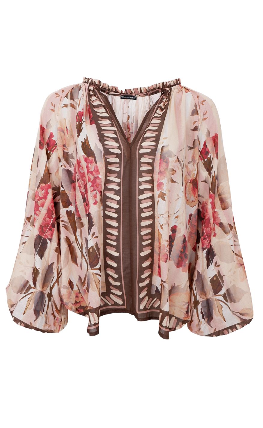Black Colour Bluse - Rosewood - Creme Rose