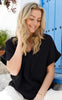 Black Colour Bluse - Samos - Black