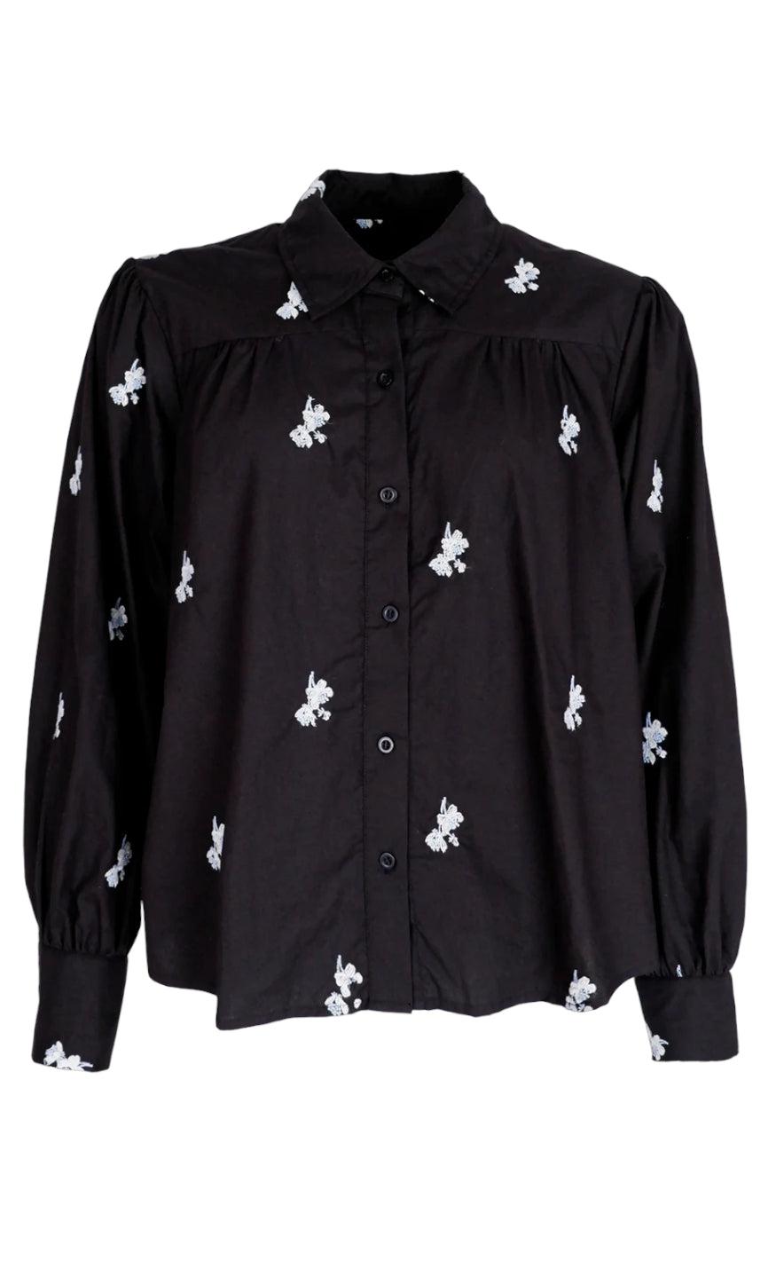 Black Colour Bluse - Shia Boho - Black