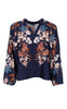 Black Colour Bluse - Zendaya - Navy Flower