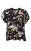 Black Colour Bluse - Zennia - Black Flower