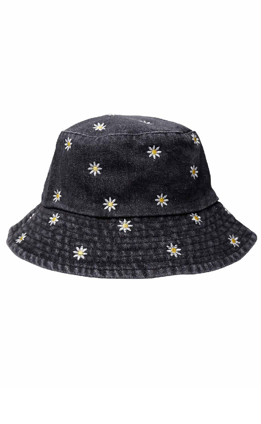 Black Colour Bøllehat - Daisy - Black