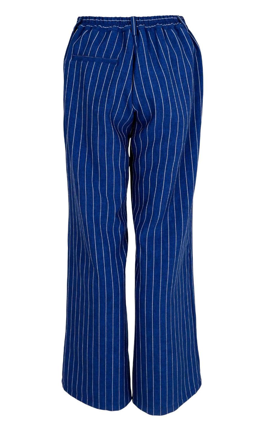 Black Colour Bukser - Chicago - Blue Stripe