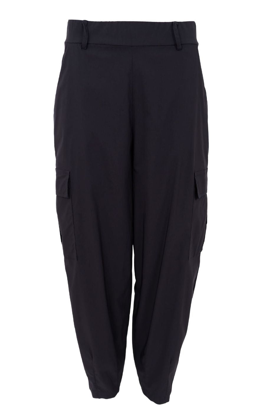 Black Colour Bukser - Davina Barrel Cargo - Black