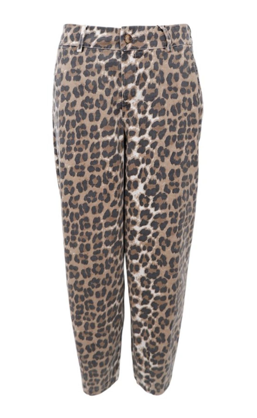 Black Colour Bukser - Ellie Barrel - Leopard