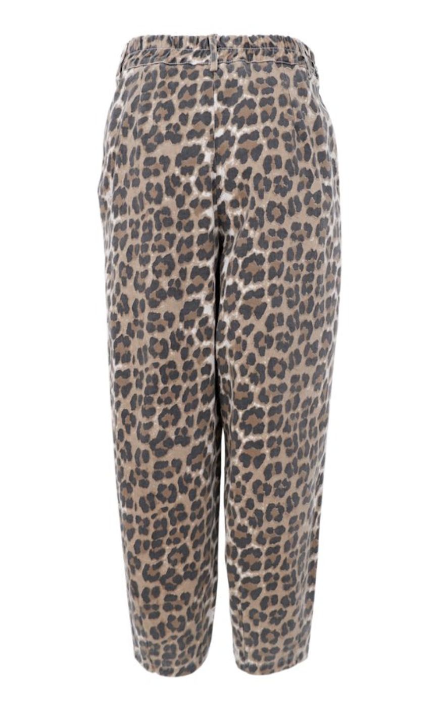 Black Colour Bukser - Ellie Barrel - Leopard