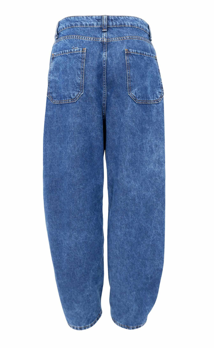 Black Colour Bukser - Izzy Barrel - Mid Blue
