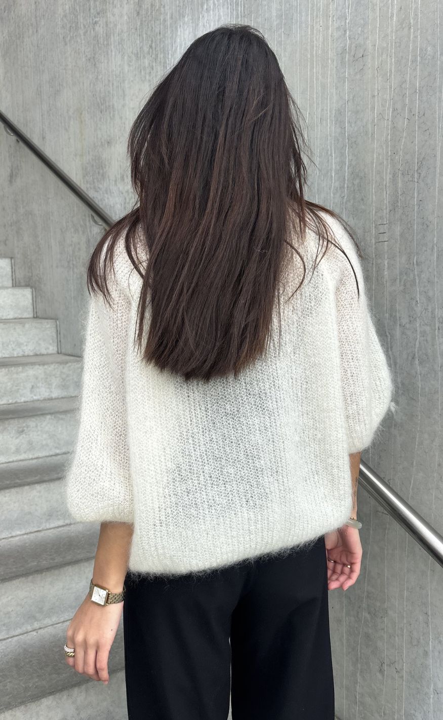 Black Colour Cardigan - Bjoerk Patent - Off White