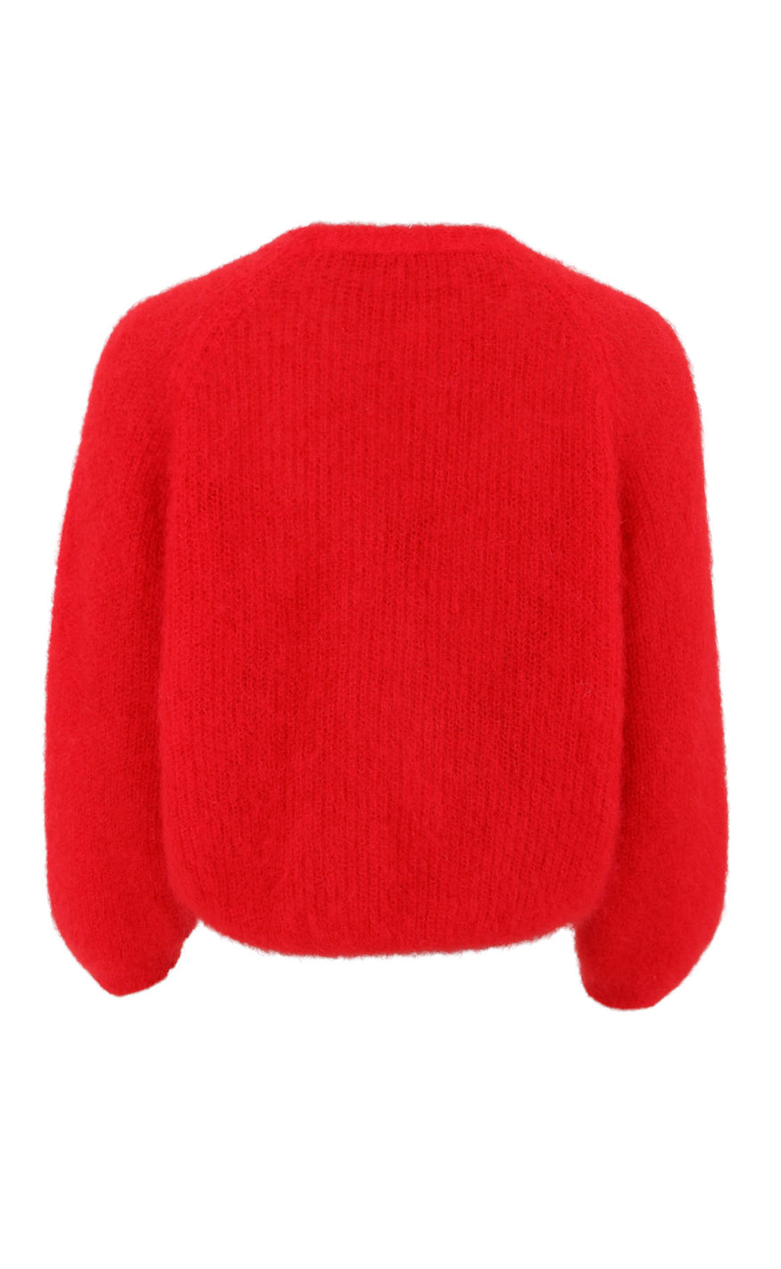 Black Colour Cardigan - Bjoerk - Red