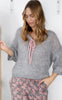 Black Colour Cardigan - Casey Bow - Grey/Rose