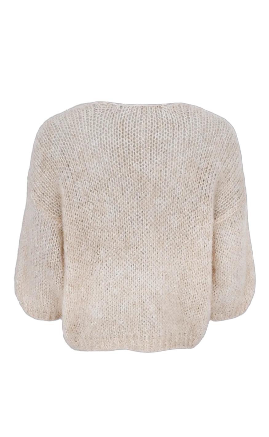 Black Colour Cardigan - Casey Bow - Ivory/Black