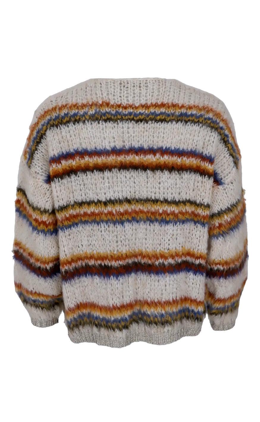 Black Colour Cardigan - Cayenne - Creme