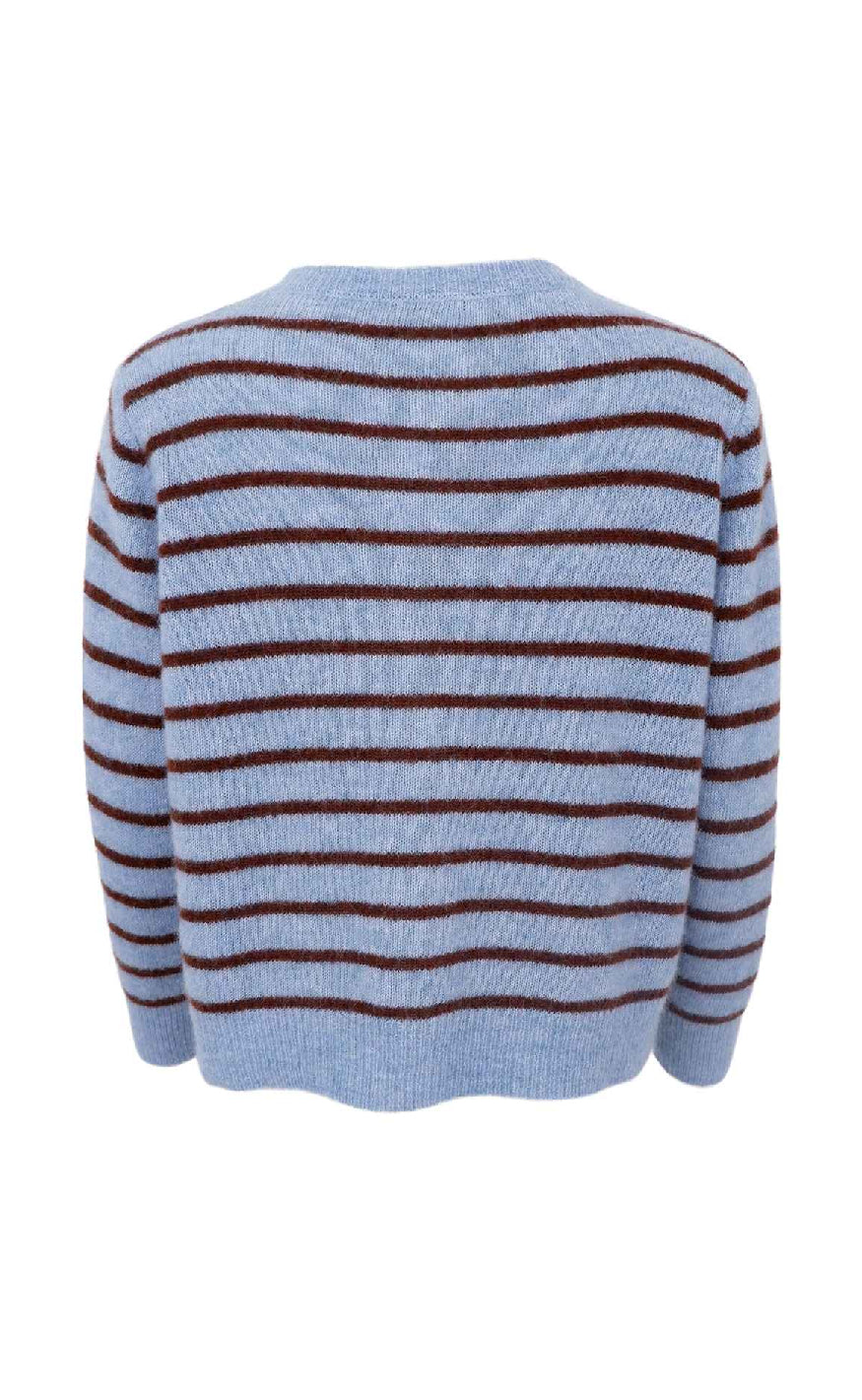 Black Colour Cardigan - Dell Striped - Blue