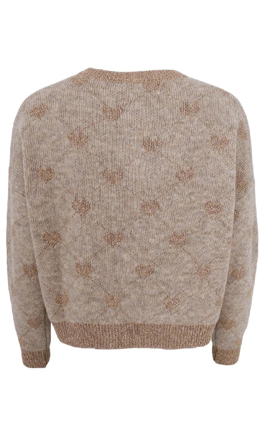 Black Colour Cardigan - Hiya - Sand