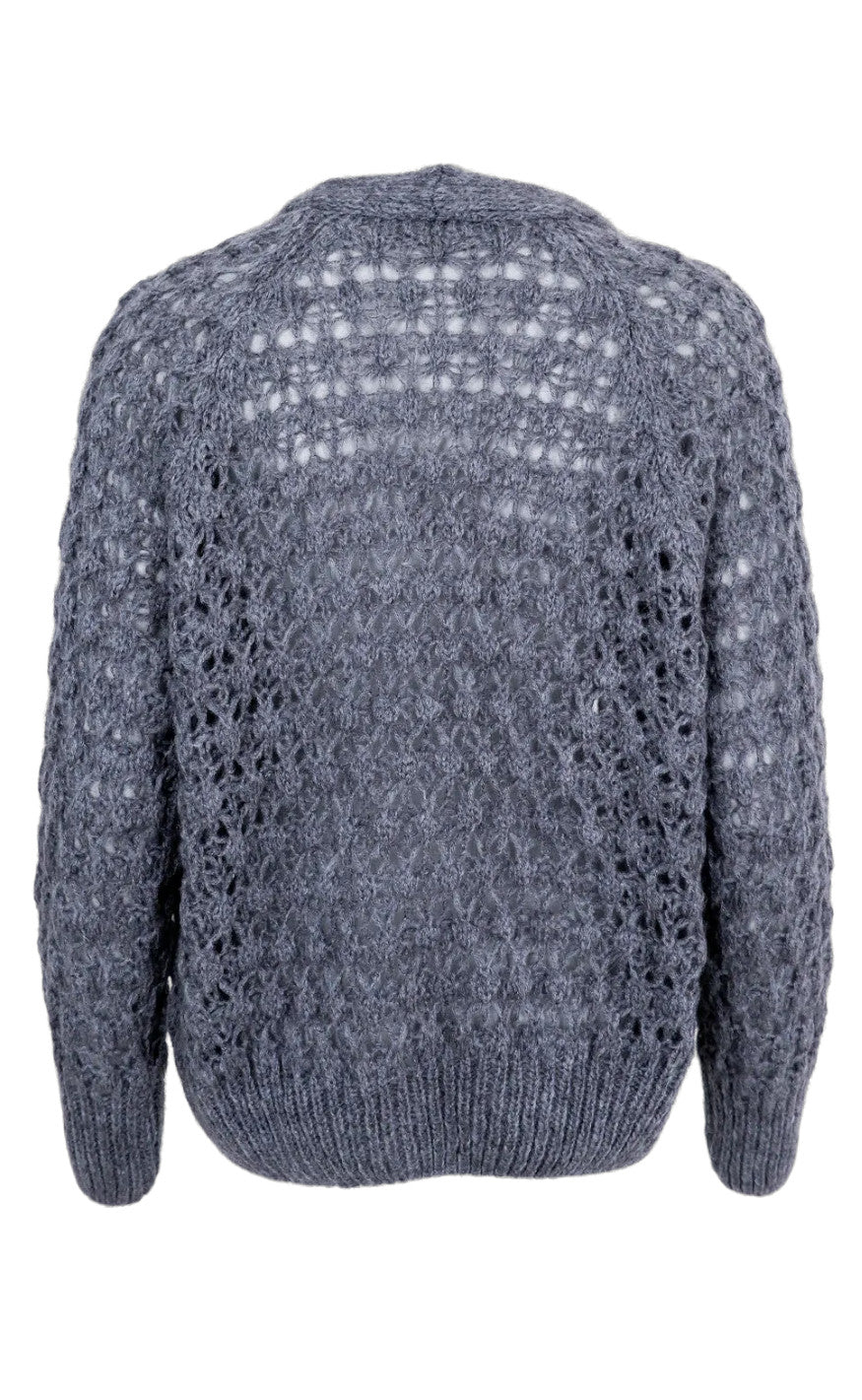 Black Colour Cardigan - Trinity - Grey