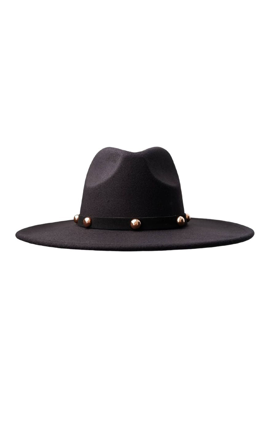 Black Colour Hat - Caroline - Black