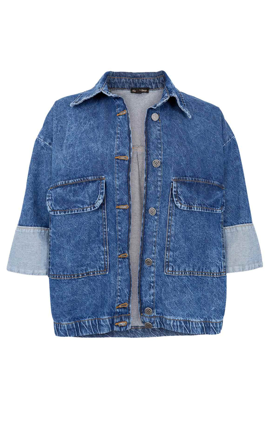 Black Colour Jakke - Izzy - Mid Blue