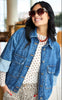 Black Colour Jakke - Izzy - Mid Blue
